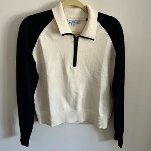 Red Haute ladies tight weave 1/4 zip sweater